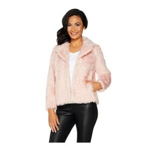 Isaac Mizrahi Size XXS Special Edition Faux Fur Jacket Barbi Pink SOFT XXS